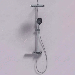 Grey Huma modern shower mixer with temperature display screen