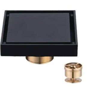 Black Tile-Insert Shower Floor Drain, 15x15cm