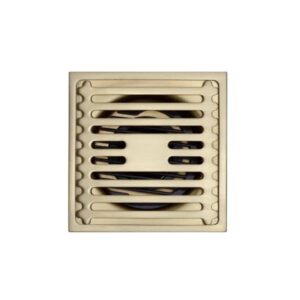 10x10cm Gold-Tone Linear Floor Drain