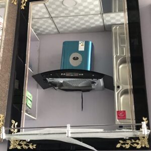 Black Mirror with Single Shelf (70x50 cm)