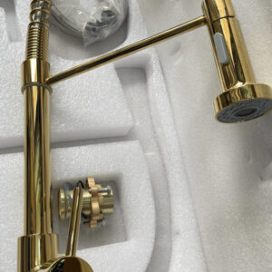 Gold Single-Handle Chain Sink Mixer