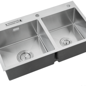 Rust-Resistant Almond Double Bowl Sink - Model KS-AS03