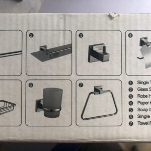 M-Mart Stainless Steel 7-Piece Bathroom Accessories Set