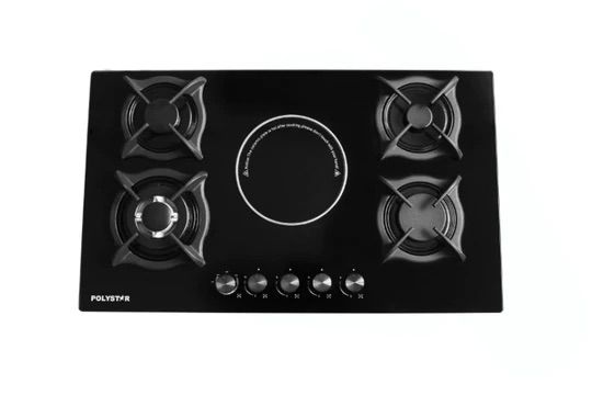 4-Burner Built-In Cooker with Hot Plate