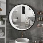 Round LED Mirror with Arc Black Frame