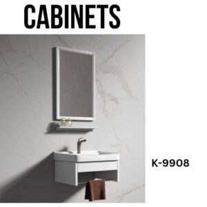 WK9908 White Wall-Hung Cabinet Basin
