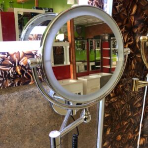 Stainless Steel Round 3x LED Magnifying Mirror
